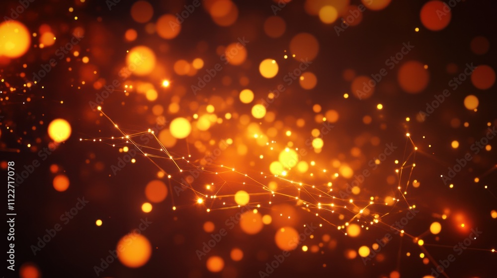 Poster futuristic particle mesh with dynamic, glowing nodes for premium visuals.