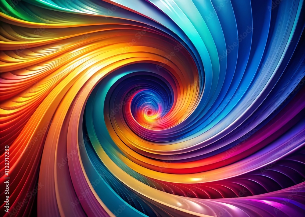 Poster abstract geometric background with curvy spiral lines in a panoramic view, showcasing fluid shapes a