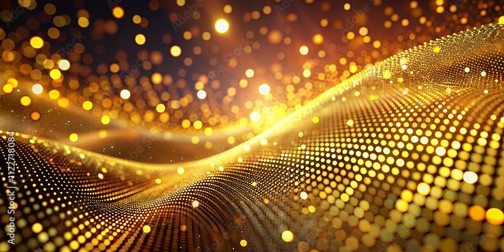 Poster abstract gradient golden dot pattern background with long exposure effects for stunning visuals in a
