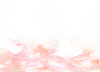 Pink peach watercolor abstract background. Watercolor pink peach salom color background. Watercolor painting on paper