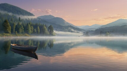 Obraz premium Tranquility And Peace On The Lake