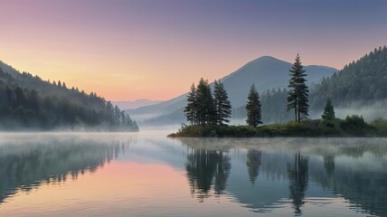 Fototapeta premium Tranquility And Peace On The Lake