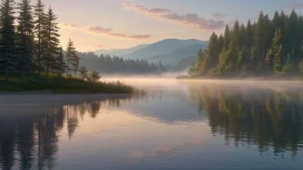 Obraz premium Tranquility And Peace On The Lake