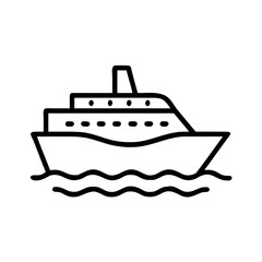 Cruise ship icon for luxury travel and tourism