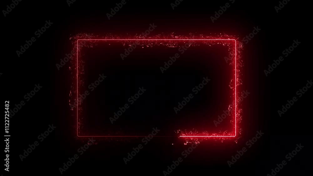 Poster neon glowing rectangular frame. blue purple shining rectangle border. gradient neon frames with smok