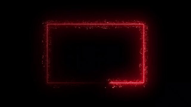 Neon glowing rectangular frame. Blue purple shining rectangle border. Gradient neon frames with smoke, Animation of glowing neon rectangles abstract background 