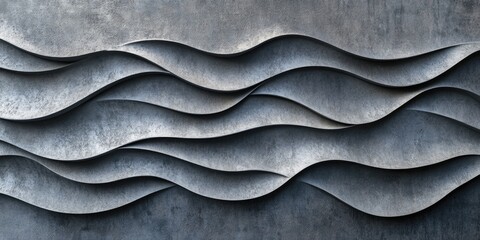 Obraz premium Metal wall with wave pattern