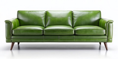 Fototapeta premium Dark Green Leather Sofa Silhouette - Home Decor AI Photo