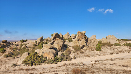 Fascinating rock formations shaped by natural erosion in the historical Phrygian Valley in the Ihsaniye district of Afyonkarahisar province