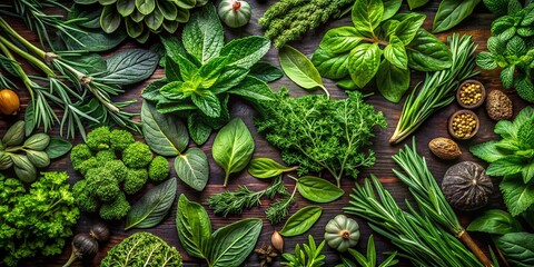 Obraz premium Drone Shot of Greenery Herbs - Design Elements