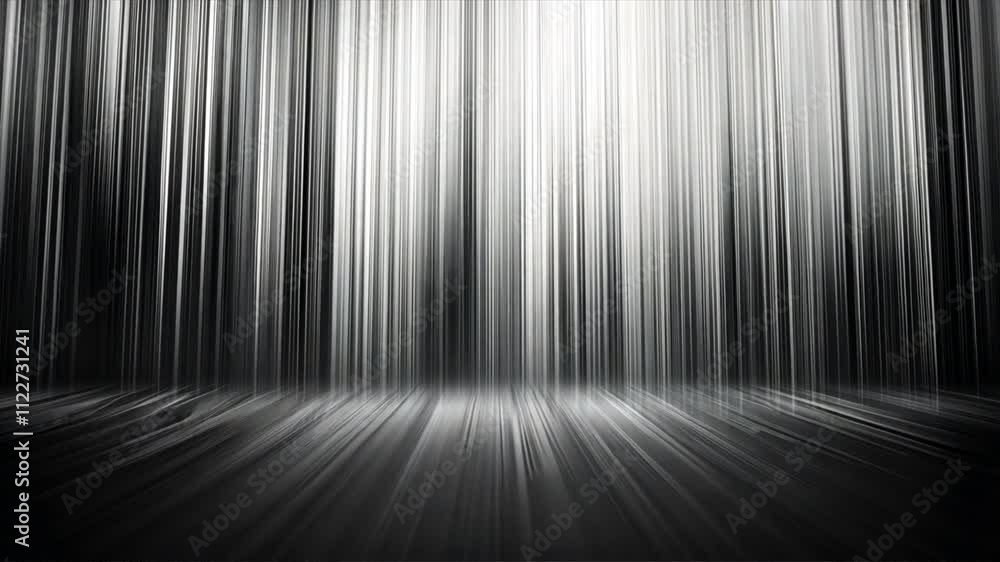 Poster abstract background vertical lines in motion and depth, evoking tranquility and mystery through mono