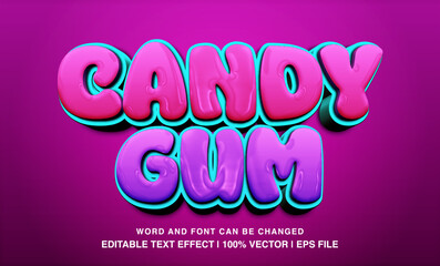 editable 3d bold candy gum
