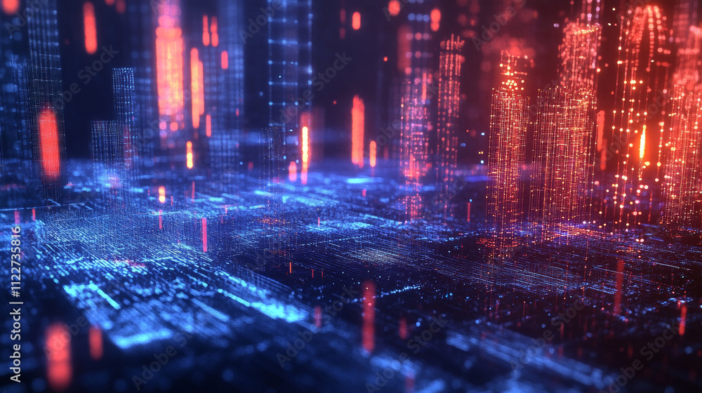 Poster 3d artificial intelligence with circuit electric background. digital futuristic big data visualizati