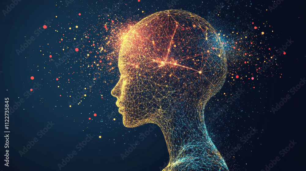 Poster 3d artificial intelligence with circuit electric background. digital futuristic big data visualizati