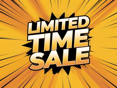 Limited Time Sale Announcement Comic Style Design