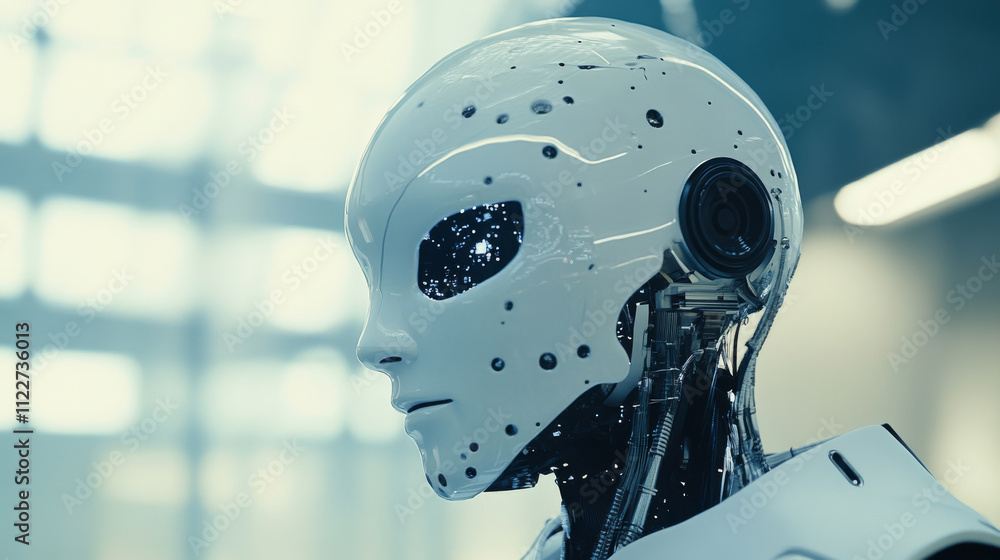 Poster artificial intelligence with human brain circuit electric background. digital futuristic big data an