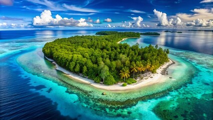 Obraz premium Surreal Aerial Kei Islands Indonesia Beach Reef Diving