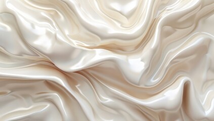 Fototapeta premium Abstract Draped Fabric Texture in Creamy White