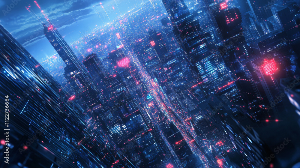 Poster abstract global technology background. futuristic data network representation. digital innovation co
