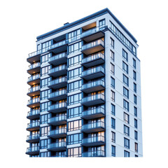 Obraz premium A tall building with many windows and balconies Transparent Background
