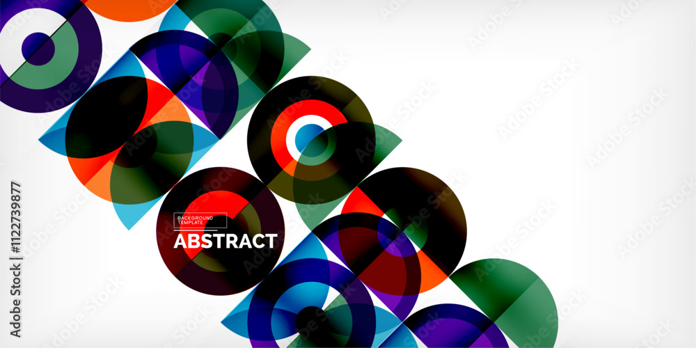 Poster minimal geometric abstract background. circle square and triangle design. trendy techno business tem