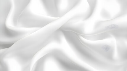 Fototapeta premium A smooth, white satin fabric with gentle folds and subtle texture.