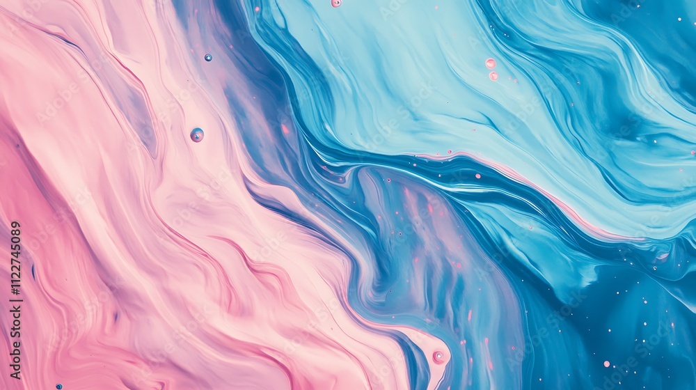 Poster a smooth, flowing abstract ink swirls with a large, clear area for text