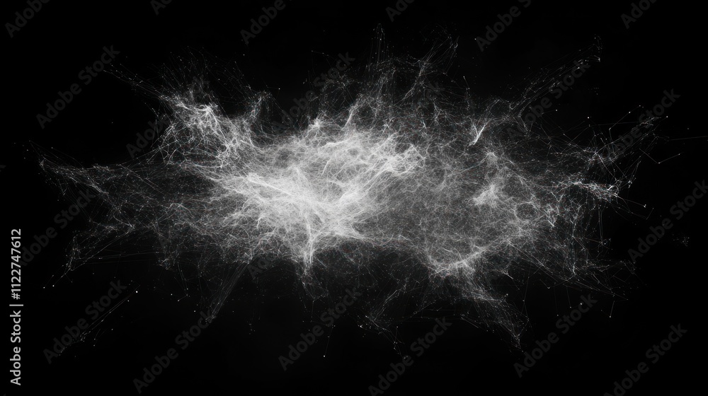 Aufkleber minimalistic particle mesh with conceptual depth, perfect for artistic and premium branding.