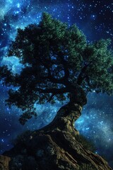 Obraz premium Lone Tree on Rocky Outcropping