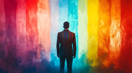 Obraz premium Person with colorful cloth, LGBTQ concept.