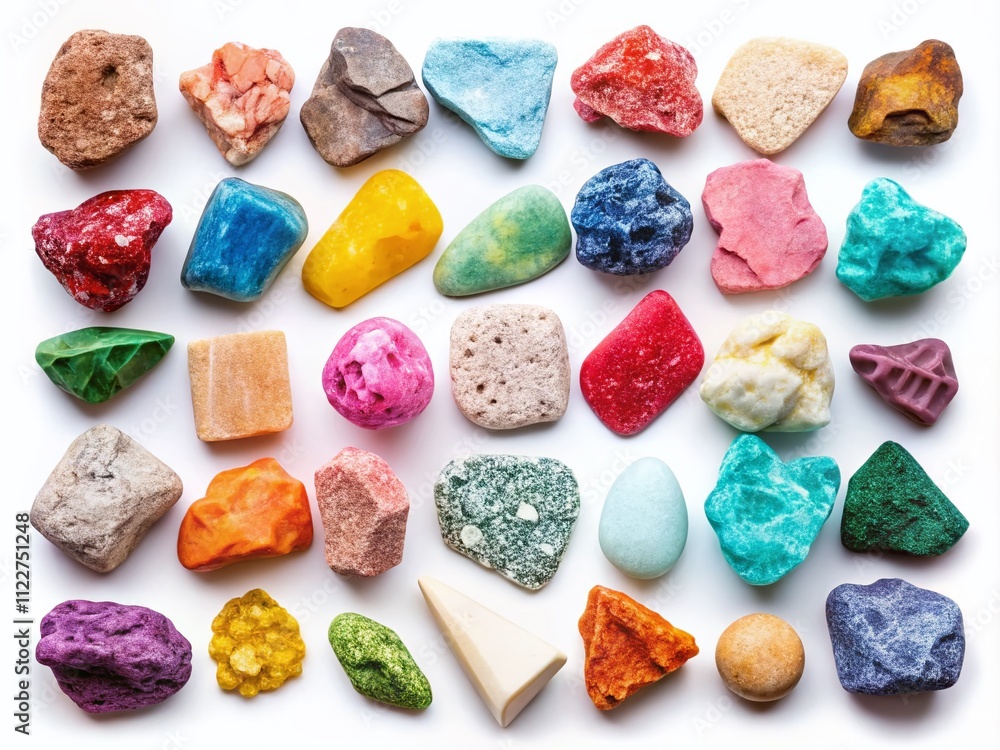 Aufkleber a stunning collection of various chalk stones cutouts displayed on a clean white background with amp