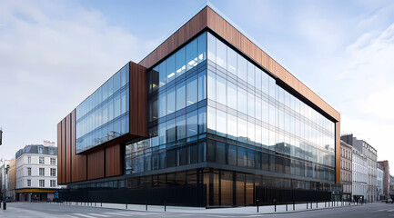 High-End Office Complex with Large Glass Windows for Luxury Commercial Spaces