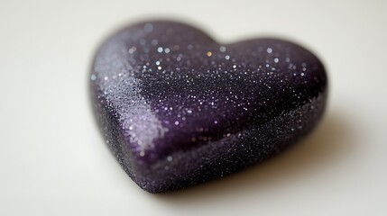 Fototapeta premium Glittering Dark Purple Heart Shaped Object