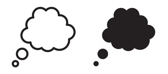 Gardinen Wolken Nahtlos Think bubble liner icon vector set.  © Vipul