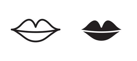 Lips liner icon vector set.