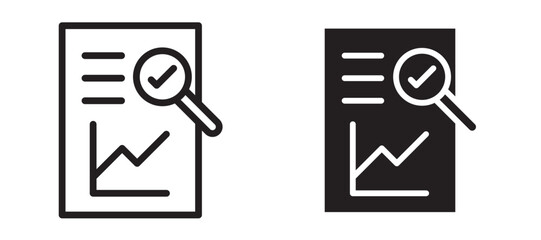 Analytics report liner icon vector set.
