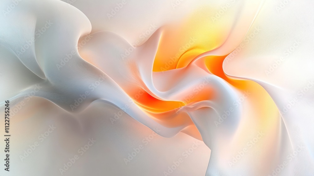 Poster plain abstract white design with soft, flowing lines, perfect for professional use.
