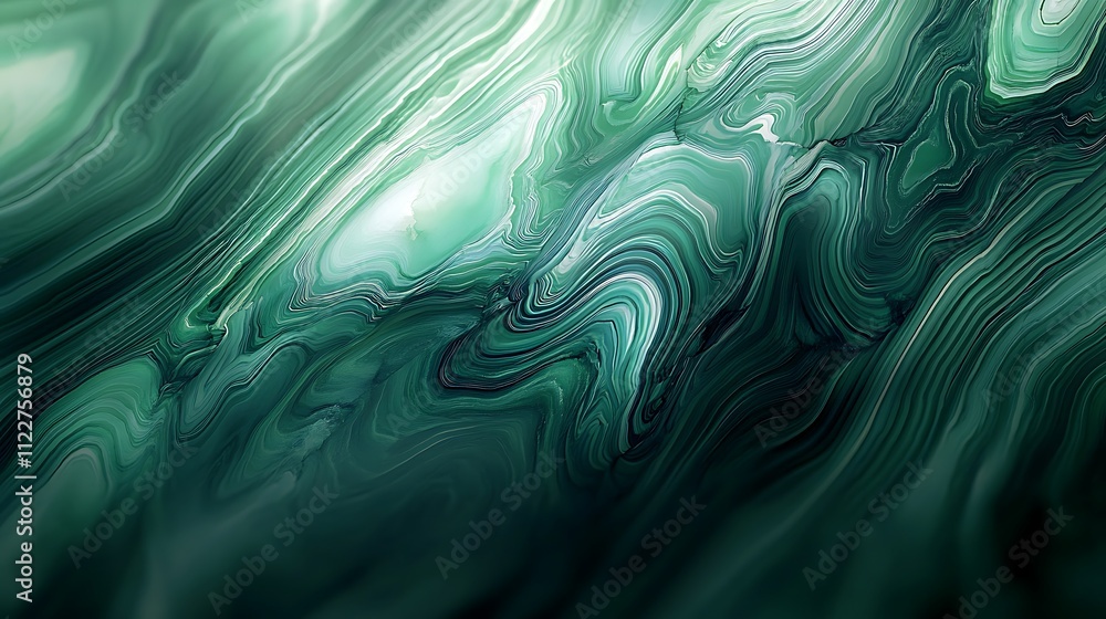 Poster a smooth, polished malachite background with a subtle sheen and a large space for text