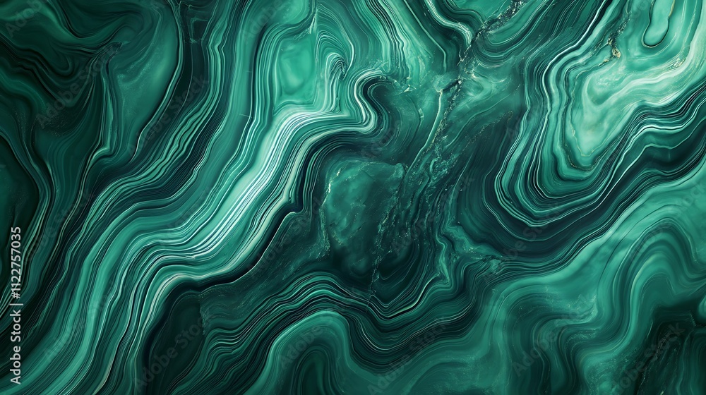 Poster a smooth, polished malachite background with a subtle sheen and a large space for text