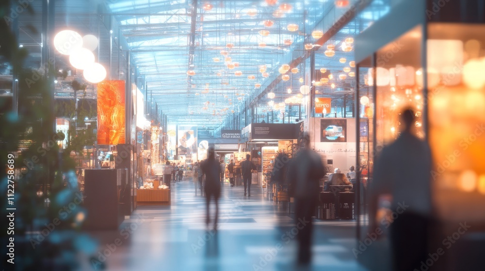 Poster dynamic conceptual blur of an expo scene for digital and immersive branding.