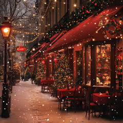 Festive Christmas street