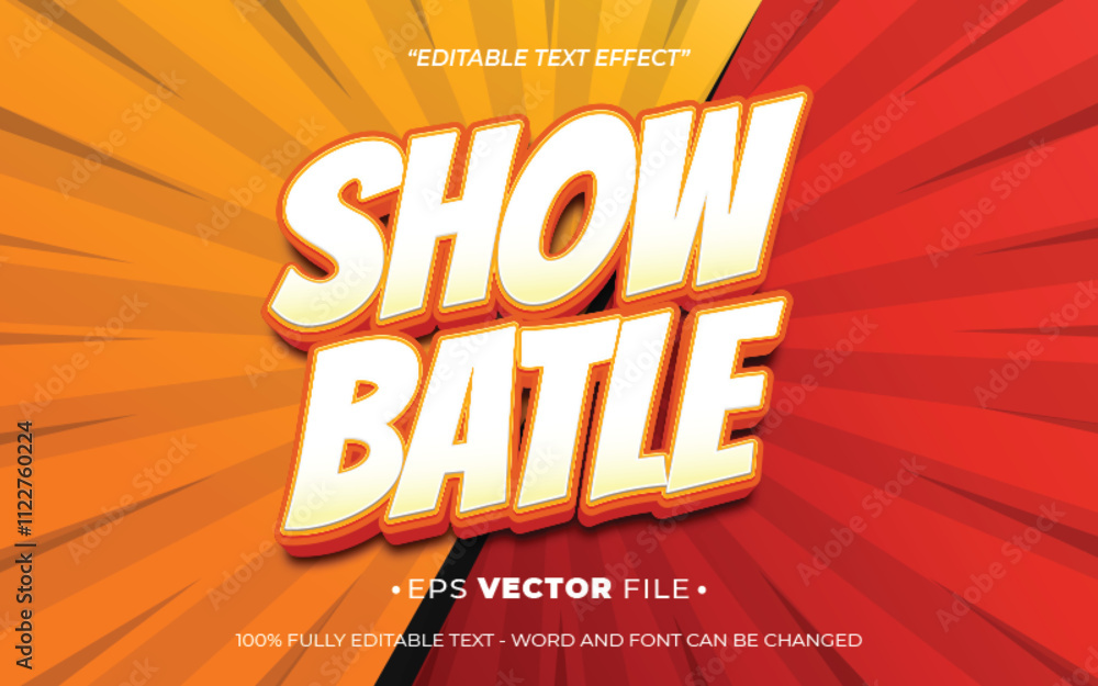 Aufkleber show battle 3d text effect editable vector