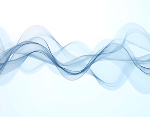 Obraz premium Thin blue abstract wavy lines forming a dynamic pattern on a bright white background, creating a sense of movement and fluidity 3