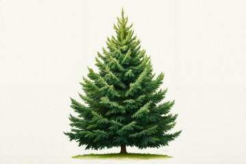 Fototapeta premium A drawing of a green christmas tree on a white background