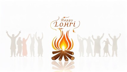 Vector illustration of Happy Lohri holiday background for Punjabi festival.illustration