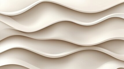 Obraz premium Soft Curved Waves of Textured White and Beige Background Design