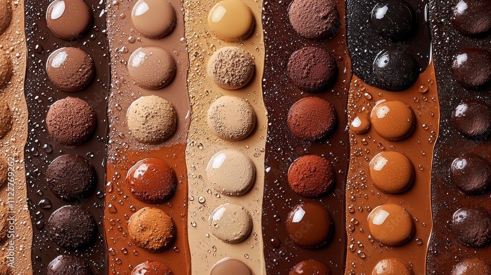 Poster visual harmony is showcased with an array of mocha tones, blending creamy textures and rich hues tha