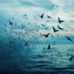 Flock of Birds Breaking Free from a Complex Network