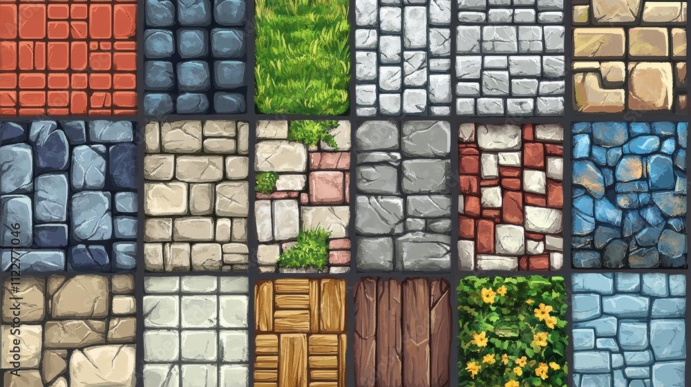 Poster 20 seamless tileable textures for game development