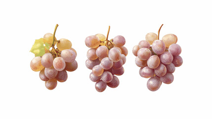 Fototapeta premium Grapes with smooth, creamy flesh, a realistic, textured pit, showing fresh ripeness and health appeal, isolated on a white background